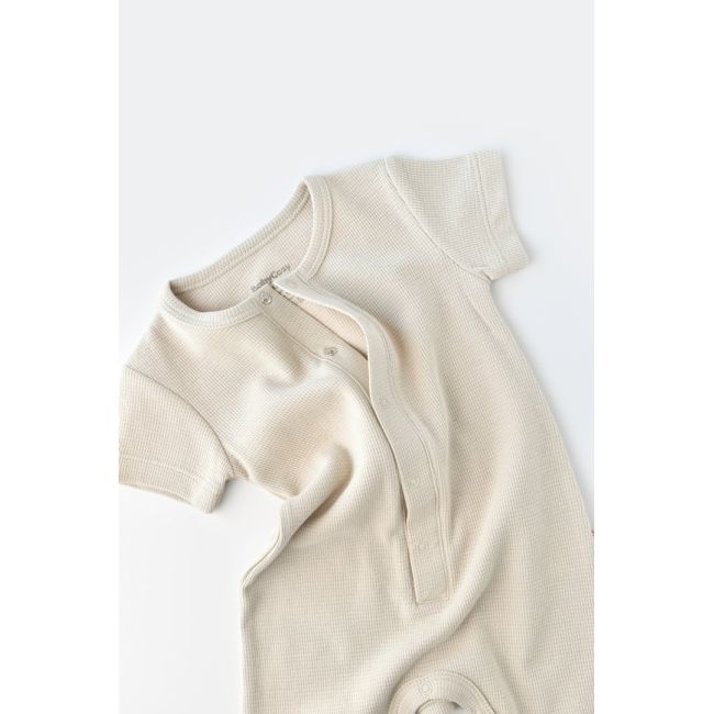 Salopeta cu pantaloni scurti - 100% bumbac organic - Stone, BabyCosy (Marime: 9-12 luni) JEMBC-CSYW1012-9