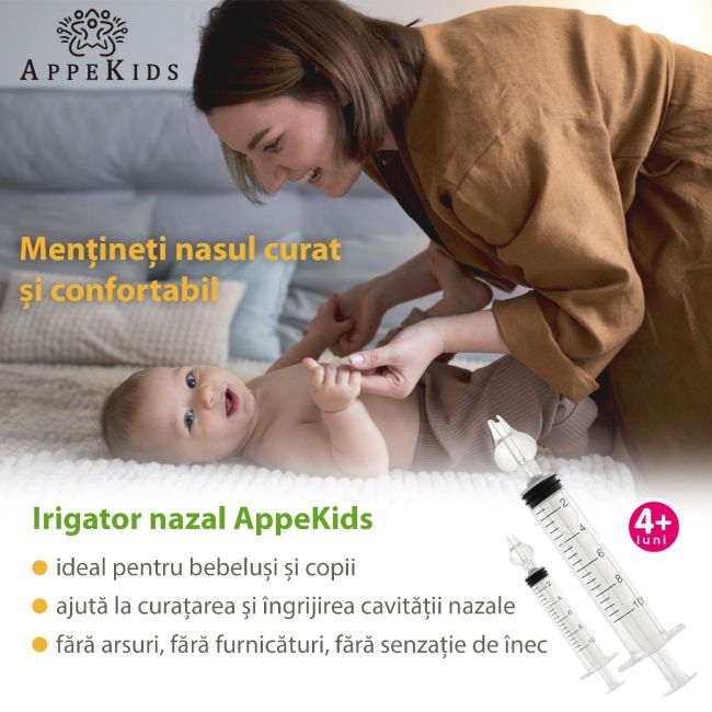 Set 2 seringi pentru lavaj nazal, APPEKIDS, 10ml, 4Luni+ KRTAK220243