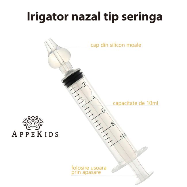 Set 2 seringi pentru lavaj nazal, APPEKIDS, 10ml, 4Luni+ KRTAK220243