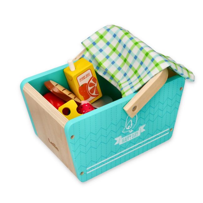 Set de joaca 26 piese din lemn, cos pentru picnic Lelin L40203 SUPL40203