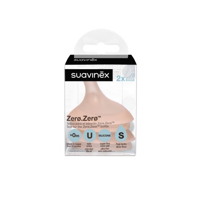 Tetina silicon anticolici, marime S, debit lent, +0 luni, Zero Zero, Suavinex, 2 buc JEM8426420087063