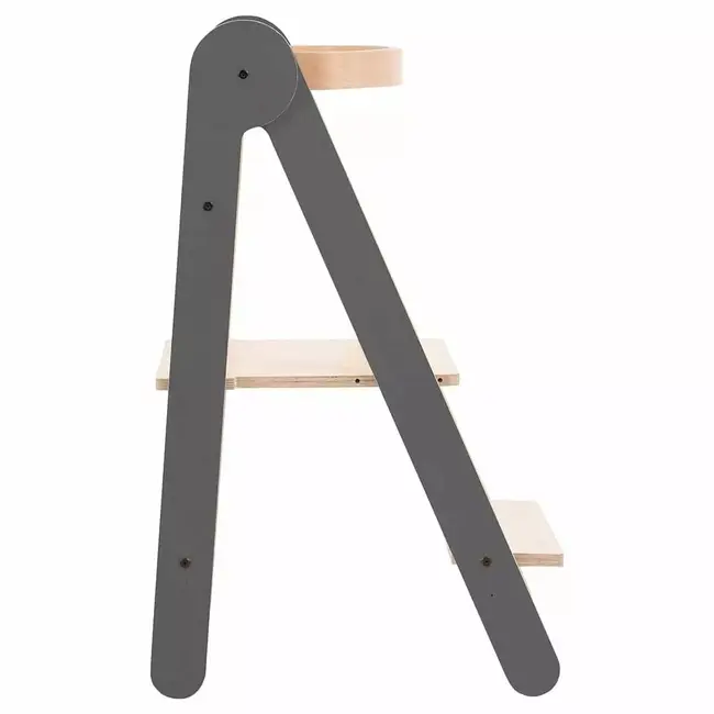 Turn de invatare pliabil MamaToyz Learning Tower din lemn, Gri JEMMtyz_fold_gri