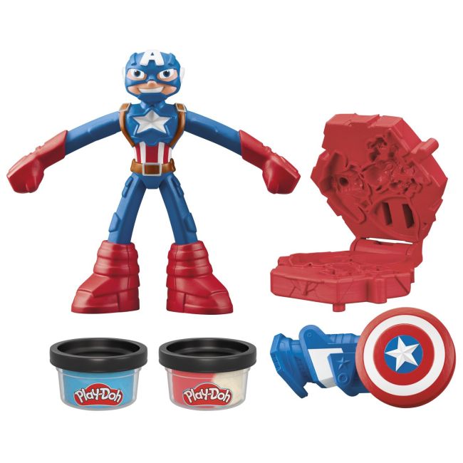 PLAY-DOH MARVEL FIGURINA FLEXIBILA CU ACCESORII CAPTAIN AMERICA 10CM VIVF9829_G0056