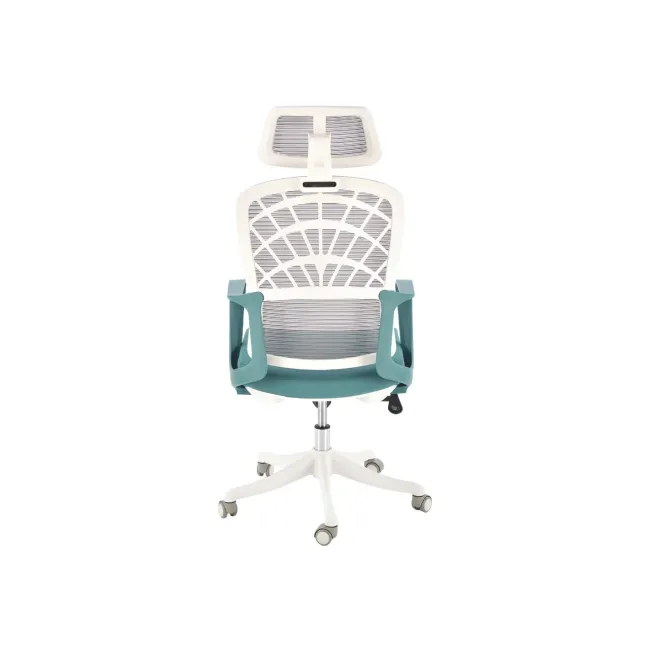 Scaun birou egonomic hm vesuvio 2, mesh, mecanism balans, baza polipropilena, suport lombar, tetiera reglabila, 120 kg, turcoaz/gri/alb drm10380