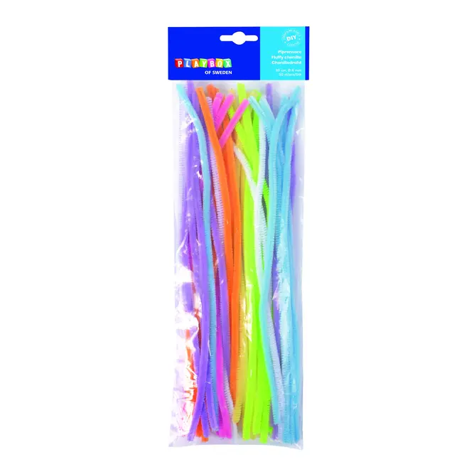 Set 50 bucati sarma plusata 6 mm diametru, 50 cm lungime, culori neon - okepb2472345