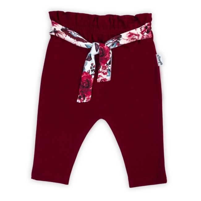 Pantalon de bumbac 100% Colectia "Kate" 2021 Visiniu Marimea 80 PMICNICOL-180016-80
