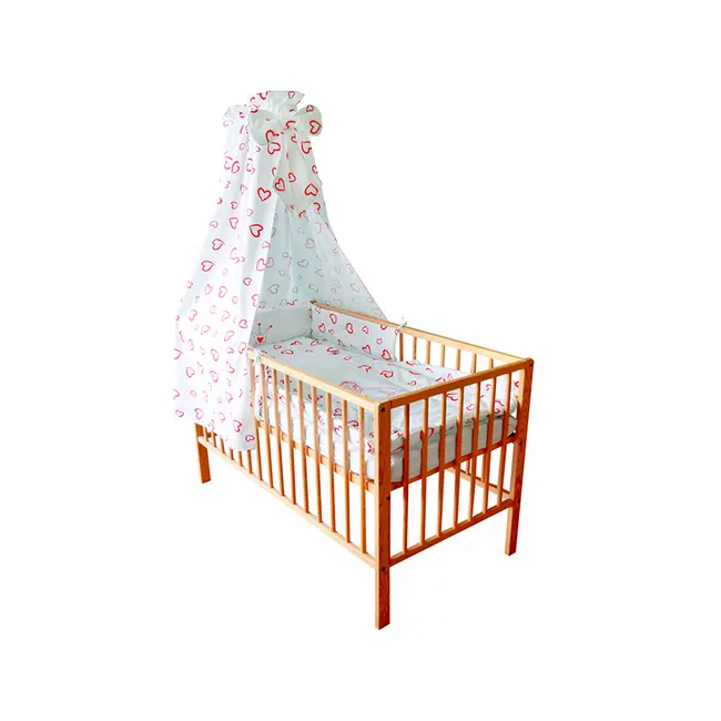 Baldachin Cu Broderie MyKids Princess Inimi Rosu - MYK00004654