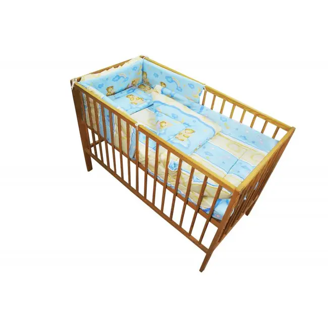Lenjerie MyKids Teddy Curcubeu Albastru 4 Piese 120x60 - MYK00004962