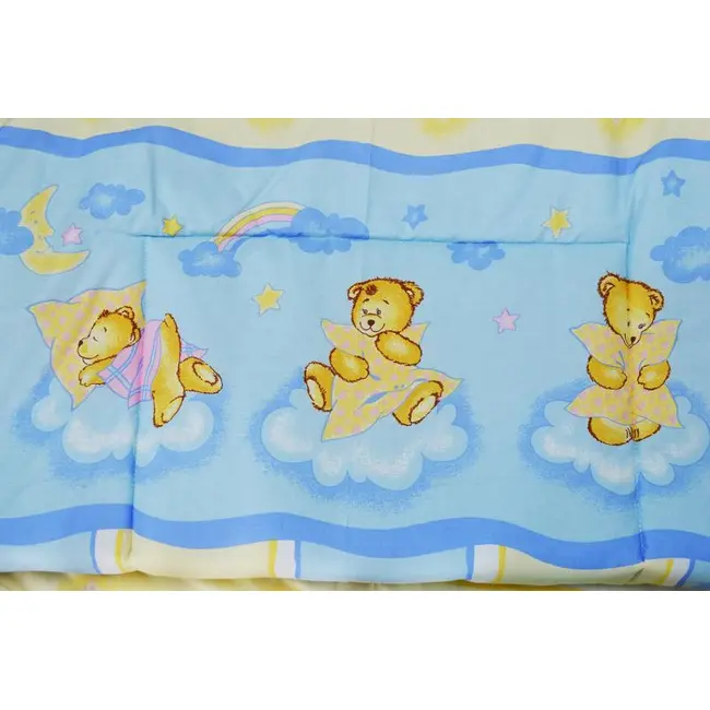 Lenjerie MyKids Teddy Curcubeu Albastru 4 Piese 140x70 - MYK00004961
