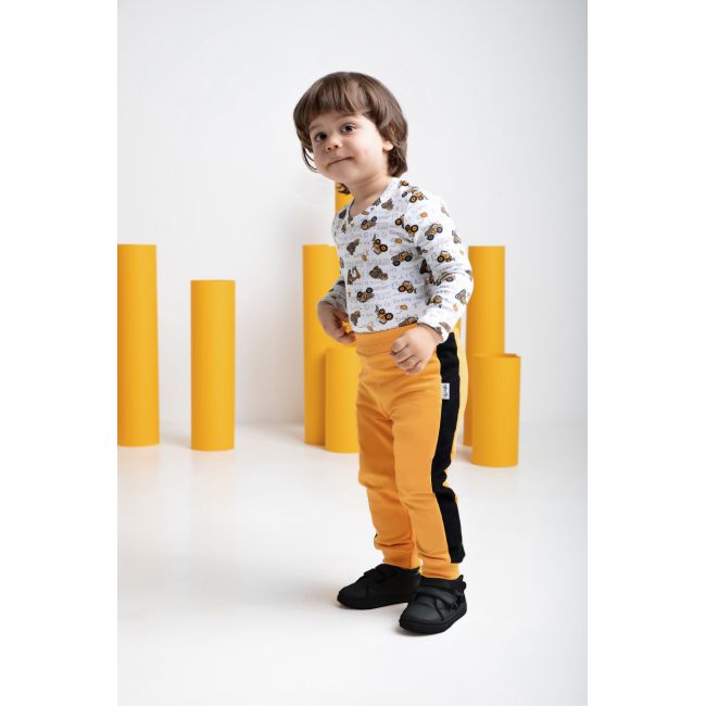 Pantalon de trening (181273) Colectia "Big Trucks" Galben/Negru Marimea 74 PMICNICOL-181273-74