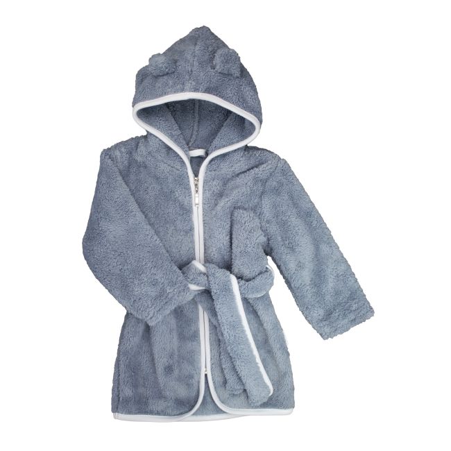 Halat de baie cu fermoar pentru copii Nicol Gri Marimea 110-116 PMICNICOL-01922-110