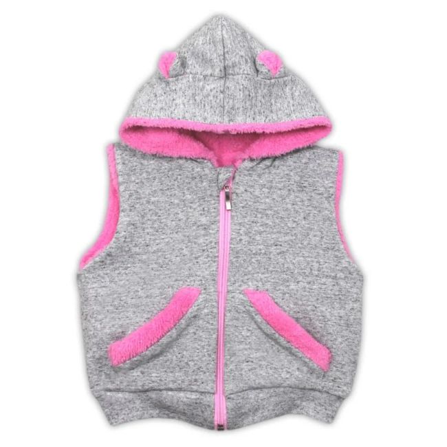 Vesta de bumbac cu interior polar (14475B) Nicol "Myszka" Gri/Roz Mar. 68 PMICNICOL-14475B-68