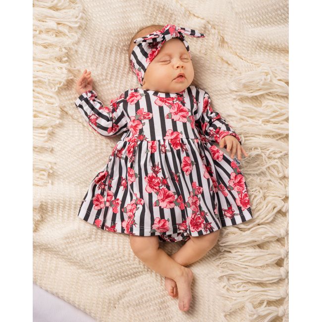 Body rochita de bumbac cu maneca lunga (184160) Nicol Nana Dungi/Flori mar. 62 PMICNICOL-184160-62