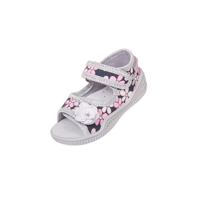 Sandalute cu interior de bumbac si brant de piele Vi-GGa-Mi Emilka Floricele marimea 24 PMICVGM.16EMILKA.24