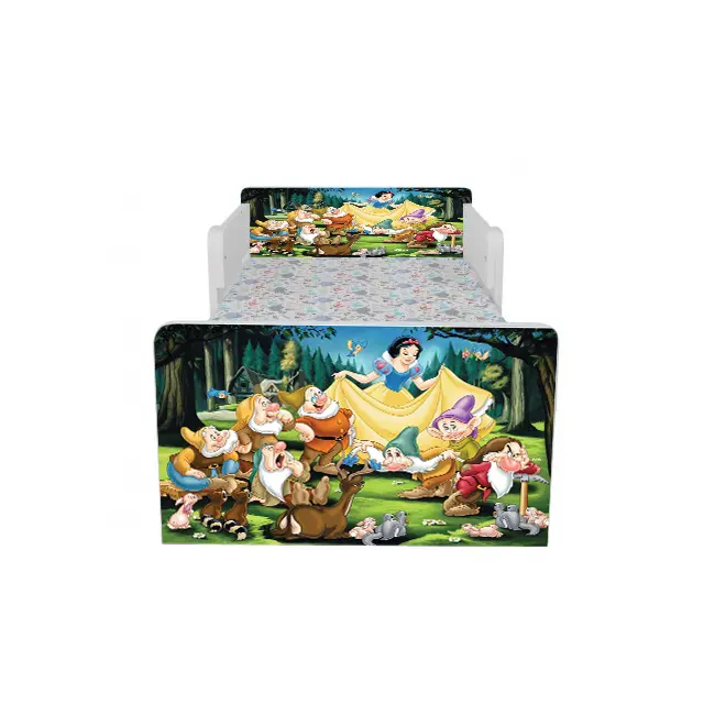 Pat Copii Alba Ca Zapada 2-16 Cu Paravane Dubla Protectie si Cu Saltea SafeNest 180x80 Cm  Ptv6860