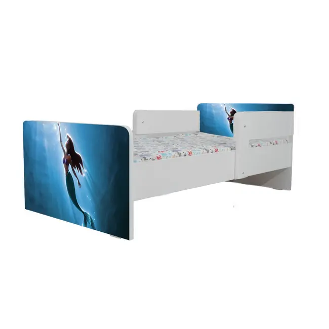 Pat Copii Ariel Cu Paravane Dubla Protectie si Cu Saltea SafeNest 130x60 Cm  Ptv6863