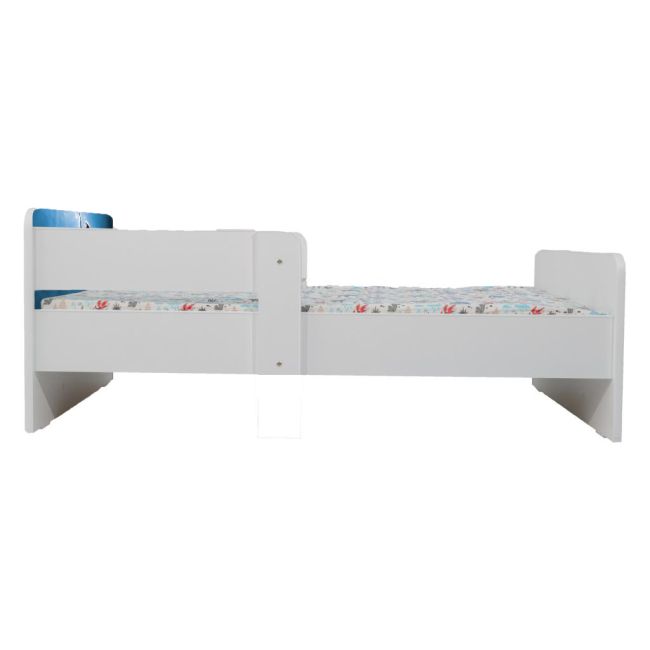 Pat Copii Ariel 2-12 ani Cu Paravane Dubla Protectie si Cu Saltea SafeNest 160x80 Cm  Ptv6874