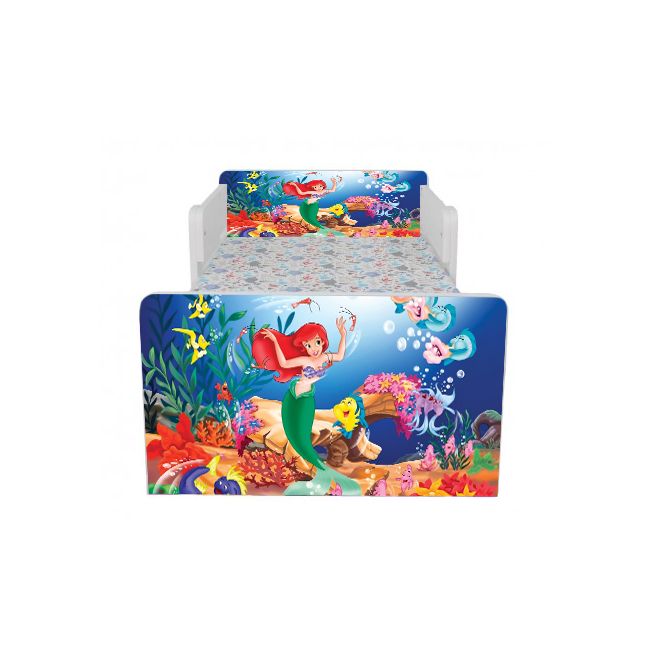 Pat Copii Ariel 3 Cu Paravane Dubla Protectie si Cu Saltea SafeNest 130x60 Cm  Ptv6897