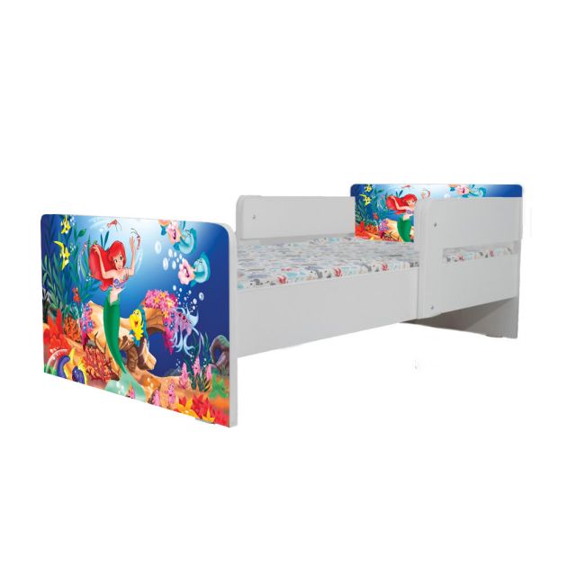 Pat Copii Ariel 3 Cu Paravane Dubla Protectie si Cu Saltea SafeNest 160x80 Cm  Ptv6908