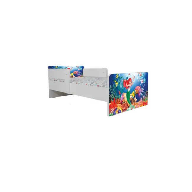 Pat Copii Ariel 3 Cu Paravane Dubla Protectie si Cu Saltea SafeNest 180x80 Cm  Ptv6911