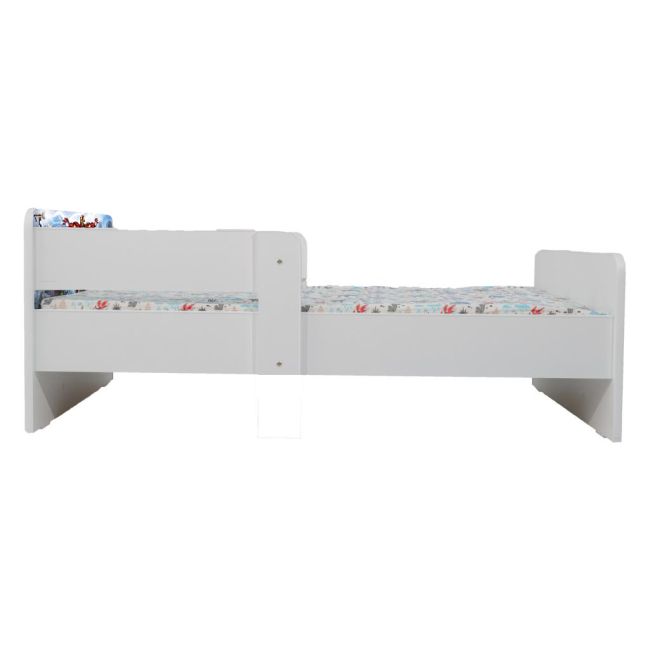 Pat Copii Avengers 2 Cu Paravane Dubla Protectie si Cu Saltea SafeNest 130x60 Cm  Ptv6931