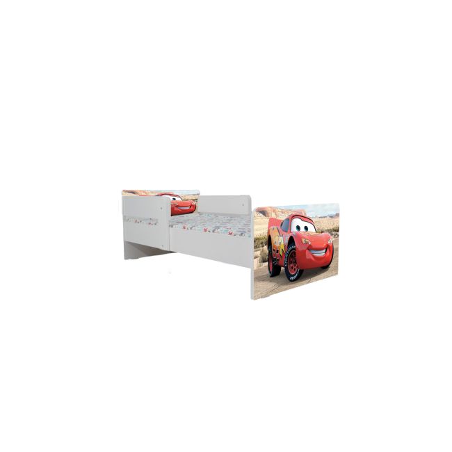 Pat Copii 2-16 ani Cars Cu Paravane Dubla Protectie si Cu Saltea Inclusa 180x80 Cm Ptv6984