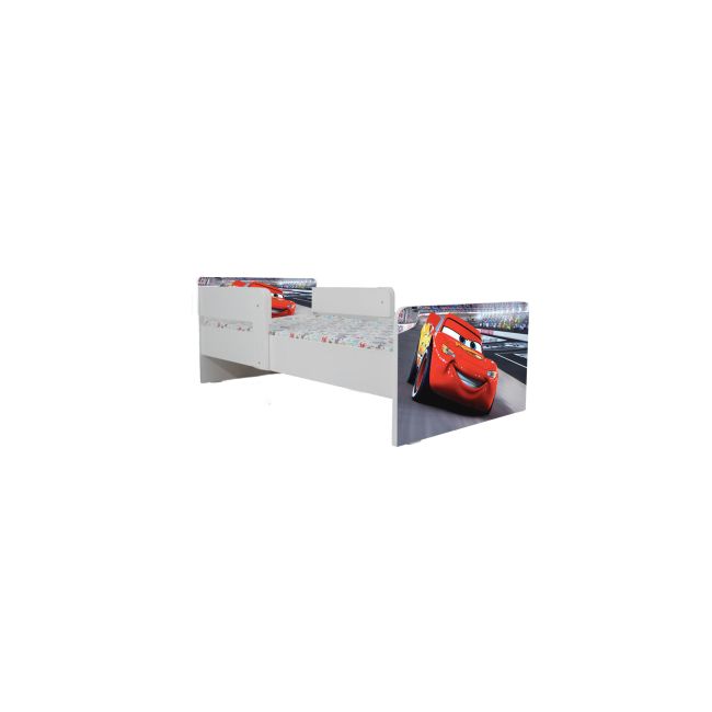 Pat Copii Cars 2 Cu Paravane Dubla Protectie si Cu Saltea SafeNest 130x60 Cm  Ptv6987