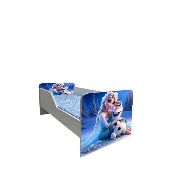 Pat Pentru Fete 2-12 Ani Elsa Si Olaf, Model Sleepy, 160x80 Cm Ptv6529
