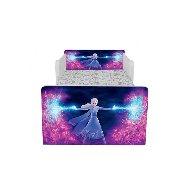 Patut Pentru Fetite 2-6 Ani Frozen 2, Cu Dubla Protectie Si Saltea SafeNest de 130x60 Cm Ptv7030