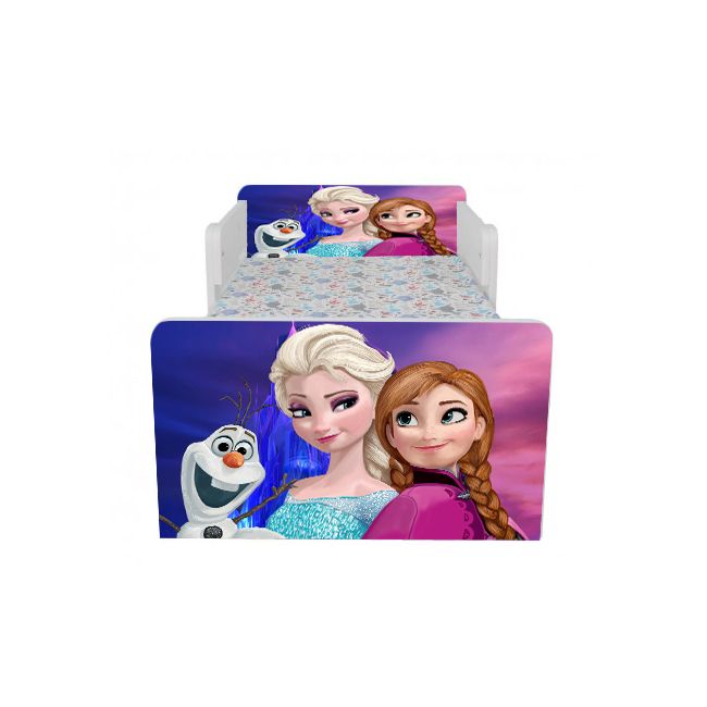 Pat Pentru Fete 2-16 Ani Frozen 3, Cu Dubla Protectie Si Saltea SafeNest 180x80 Cm Ptv7062
