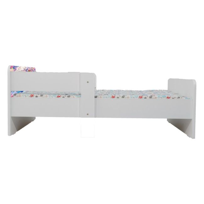 Pat De Fete 2-12 Ani Frozen Flowers, Cu Dubla Protectie Si Saltea SafeNest de 160x80 Cm Ptv6823