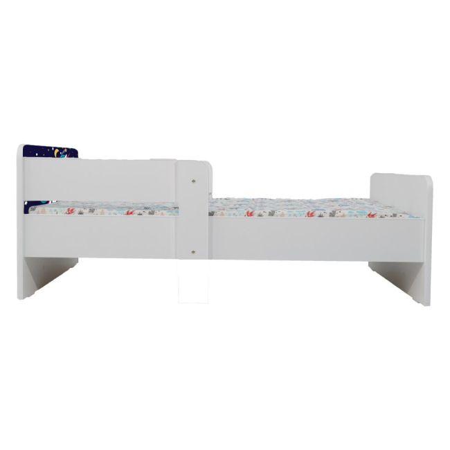 Pat Copii Little Poney Cu Paravane Dubla Protectie si Cu Saltea SafeNest 160x80 Cm  Ptv7094
