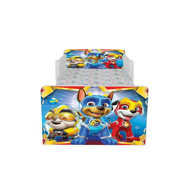 Pat Copii Paw Patrol Space Cu Paravane Dubla Protectie si Cu Saltea SafeNest 140x70 Cm Ptv6710