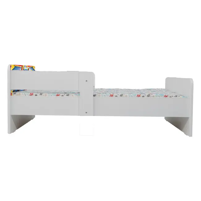 Pat Copii Paw Patrol Space Cu Paravane Dubla Protectie si Cu Saltea SafeNest 140x70 Cm Ptv6710