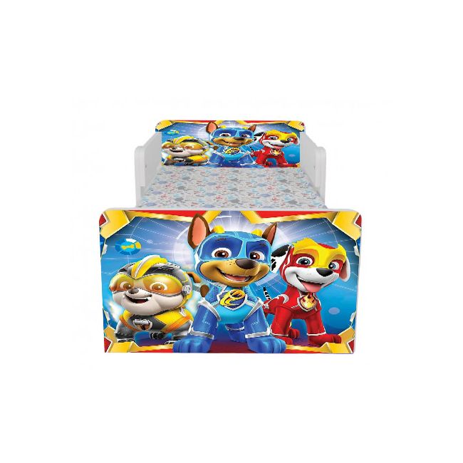 Pat Copii Paw Patrol Space 2-16 ani Cu Paravane Dubla Protectie si Cu Saltea SafeNest 180x80 Cm  Ptv6721
