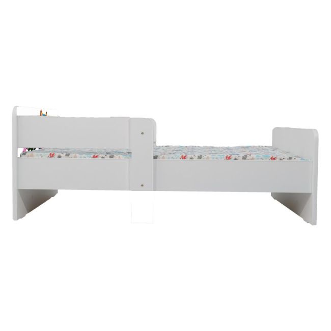 Pat Copii 2-16 Paw Patrol White Cu Paravane Dubla Protectie si Cu Saltea SafeNest 180x80 Cm  Ptv7217