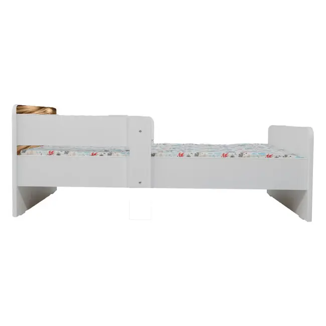 Pat Copii Rapunzel Cu Paravane Dubla Protectie si Cu Saltea SafeNest 140x70 Cm  Ptv7229