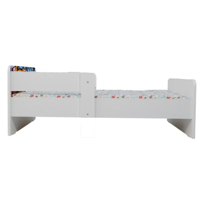 Pat Copii Scooby-Doo 2-16 ani Cu Paravane Dubla Protectie si Cu Saltea SafeNest 180x80 Cm Ptv7254