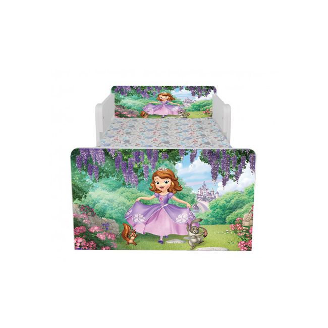 Pat Copii Sofia Cu Dubla Cu Paravane Dubla Protectie si Cu Saltea Inclusa 130x60 Cm Ptv6775