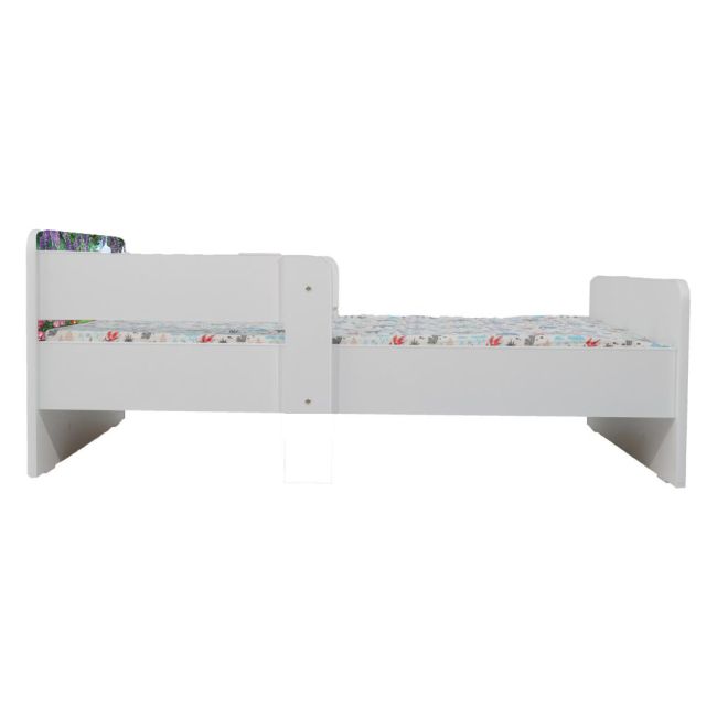 Pat Copii Sofia Cu Dubla Cu Paravane Dubla Protectie si Cu Saltea SafeNest 140x70 Cm  Ptv6784