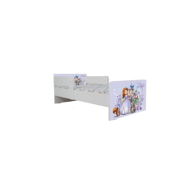 Pat Copii Sofia 1 Cu Paravane Dubla Protectie si Cu Saltea SafeNest 140x70 Cm  Ptv7265