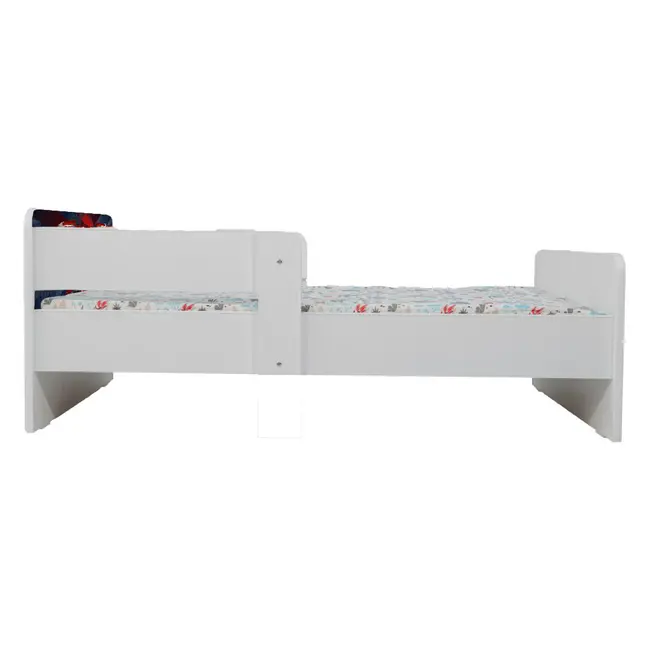 Pat Spiderman De Baieti 2-8 Ani, Cu Protectie Dubla, Cu Salteaua 140x70 Cm Inclusa Ptv7282