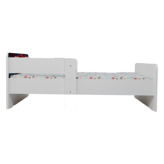 Pat Baieti 2-12 Ani Imprimat Cu Spiderman, Cu Protectie Dubla, Cu Saltea SafeNest 160x80 Cm Inclusa Ptv7285