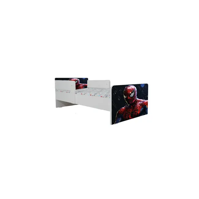 Pat Cu Spiderman 2 De Baieti 2-8 Ani, Cu Protectie Dubla, Cu Saltea SafeNest 140x70 Cm Ptv7298