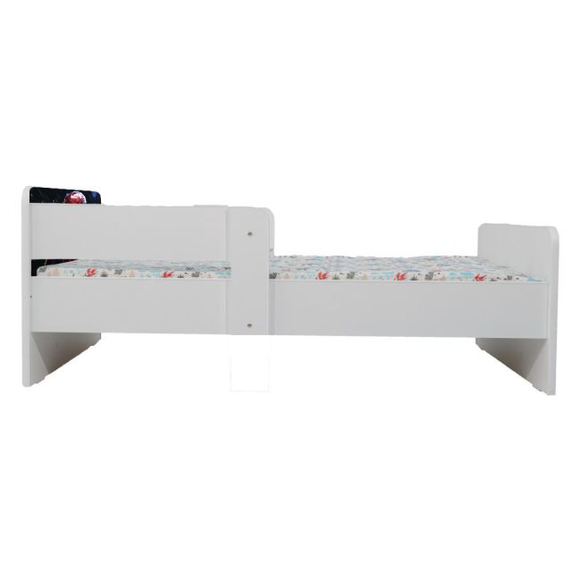 Pat Cu Spiderman 2 De Baieti 2-8 Ani, Cu Protectie Dubla, Cu Saltea SafeNest 140x70 Cm Ptv7298