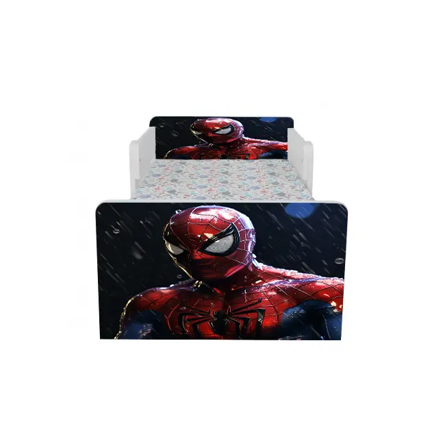 Pat Cu Spiderman 2 De Baieti 2-8 Ani, Cu Protectie Dubla, Cu Saltea SafeNest 140x70 Cm Ptv7298
