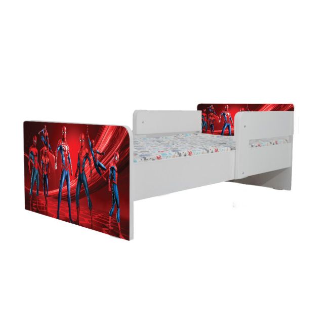 Pat De Baieti 2-16 Ani Cu Spiderman 3, Cu Dubla Protectie + Saltea SafeNest 180x80 Cm Ptv7320