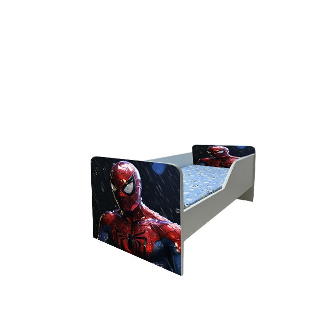 Pat Copii Spiderman 5 Model Sleepy 2-6 ani Cu Saltea SafeNest 130x60 Cm Ptv6434