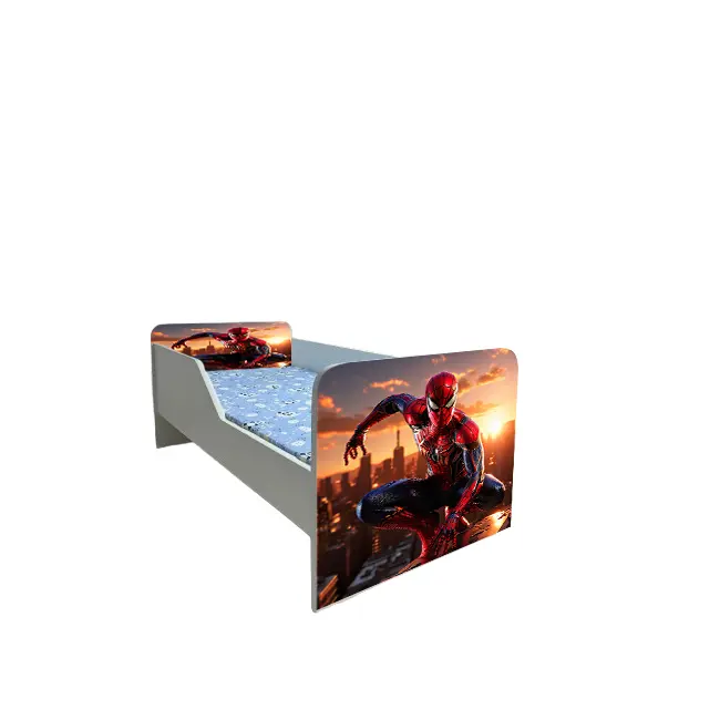 Pat Pentru Baieti 2-6 Ani Cu Spiderman 7, Model Sleepy, Cu Saltea SafeNest 130x60 Cm Inclusa Ptv6483