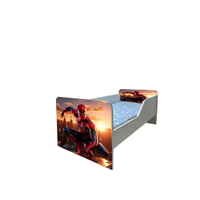 Pat De Baieti 2-8 Ani Cu Spiderman 7, Model Sleepy, Saltea SafeNest 140x70 Cm Inclusa Ptv6491